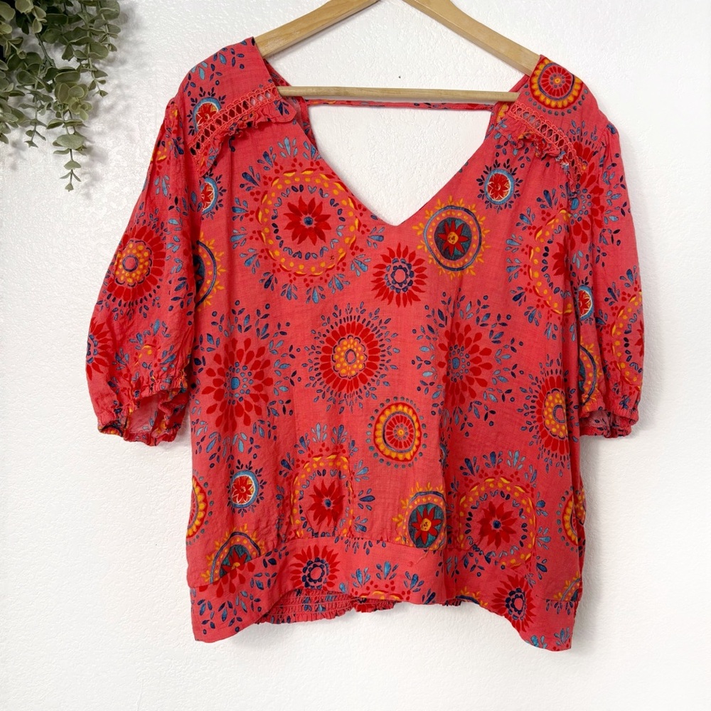 MILK & HONEY • Pink Floral‎ Ruffle Top